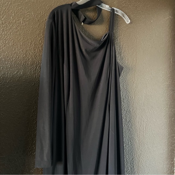 Black Monif C One Long Sleeve Mid Calf Dress, Size 3X - Picture 6 of 10